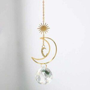 Golden Sun and Moon Light catcher hang decor